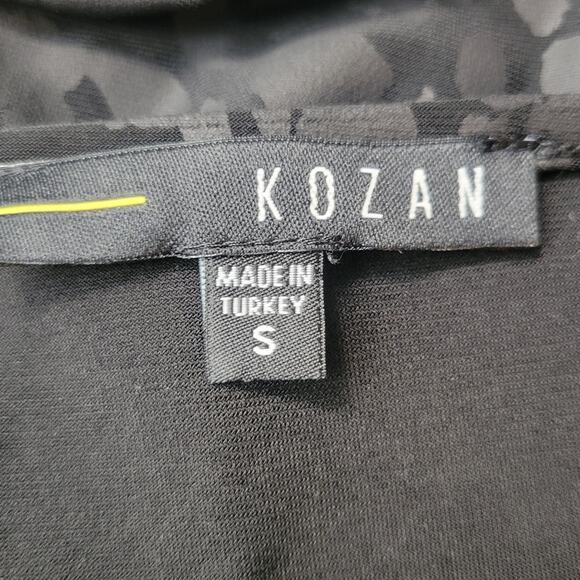 Kozan Long Sleeve Tunic Black Leopard Animal Print Size Small - Picture 4 of 7